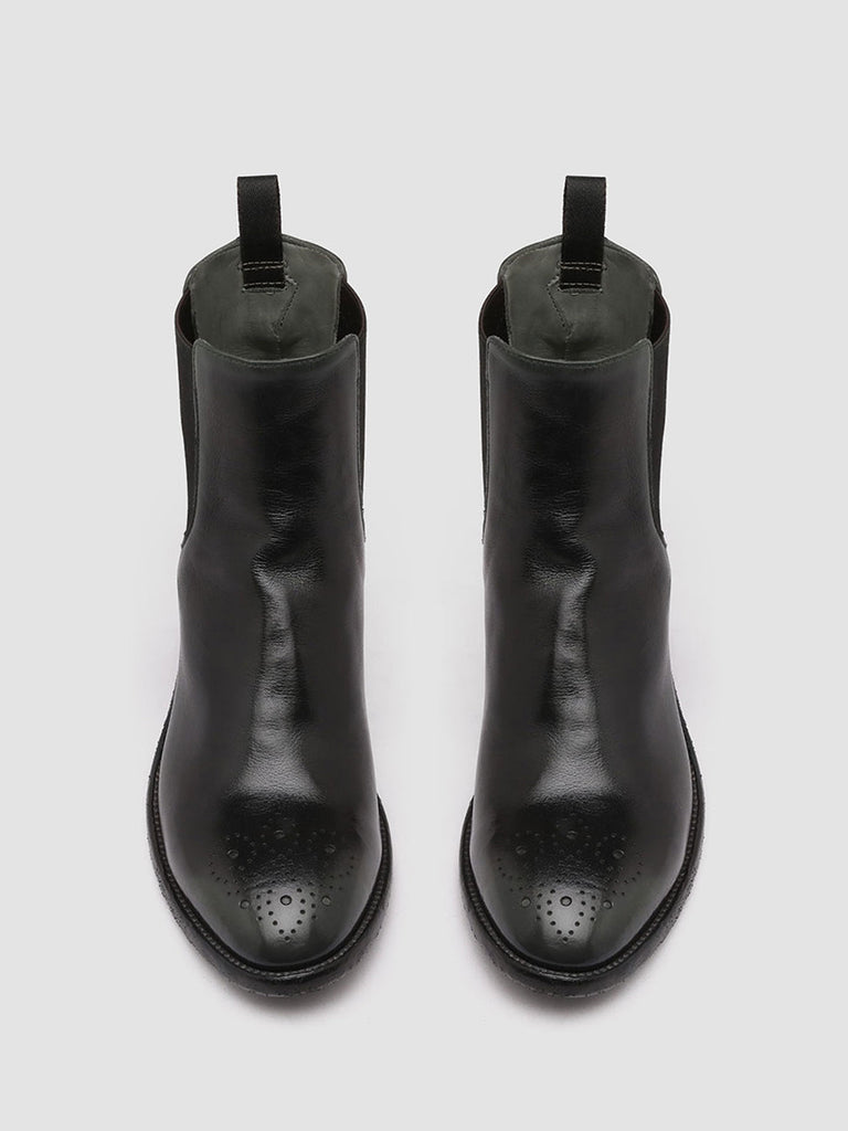 SELINE 002 - Black Leather Chelsea Booties