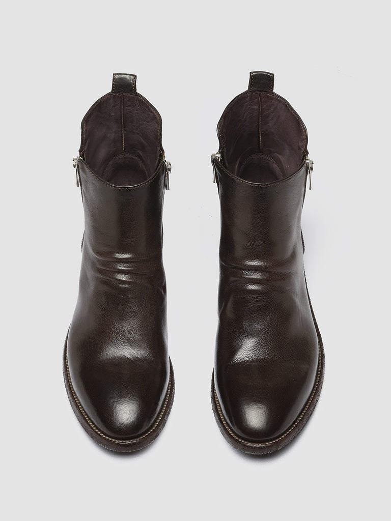 SELINE 031 - Burgundy Leather Zip Boots women Officine Creative - 2