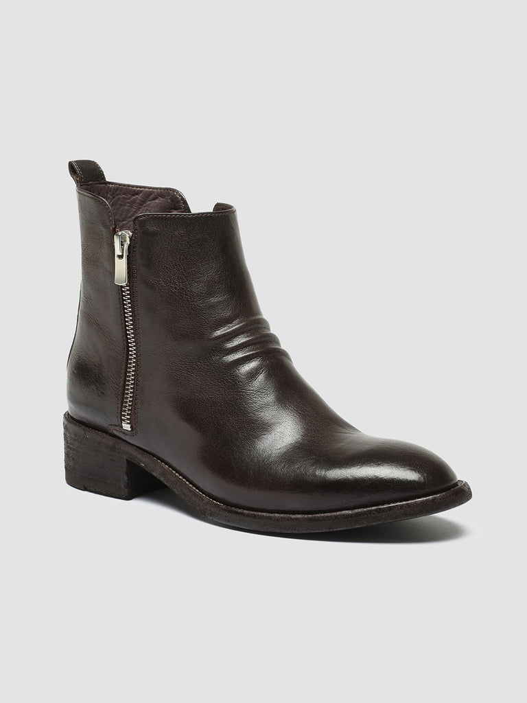 SELINE 031 - Burgundy Leather Zip Boots women Officine Creative - 3