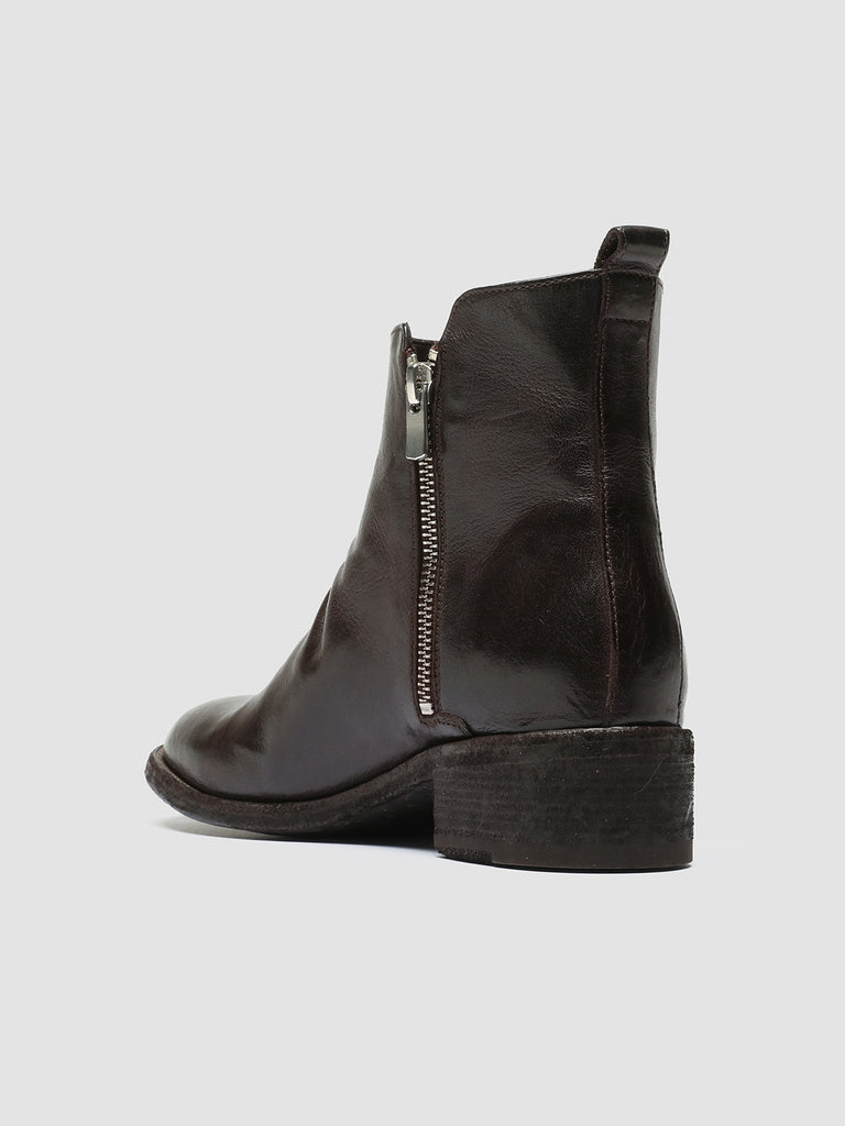SELINE 031 - Burgundy Leather Zip Boots women Officine Creative - 4