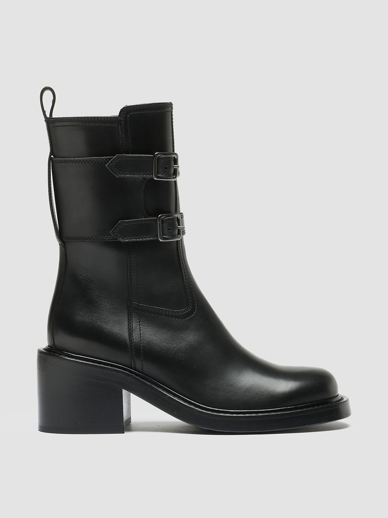 VENUS 006 - Black Leather Zip Boots