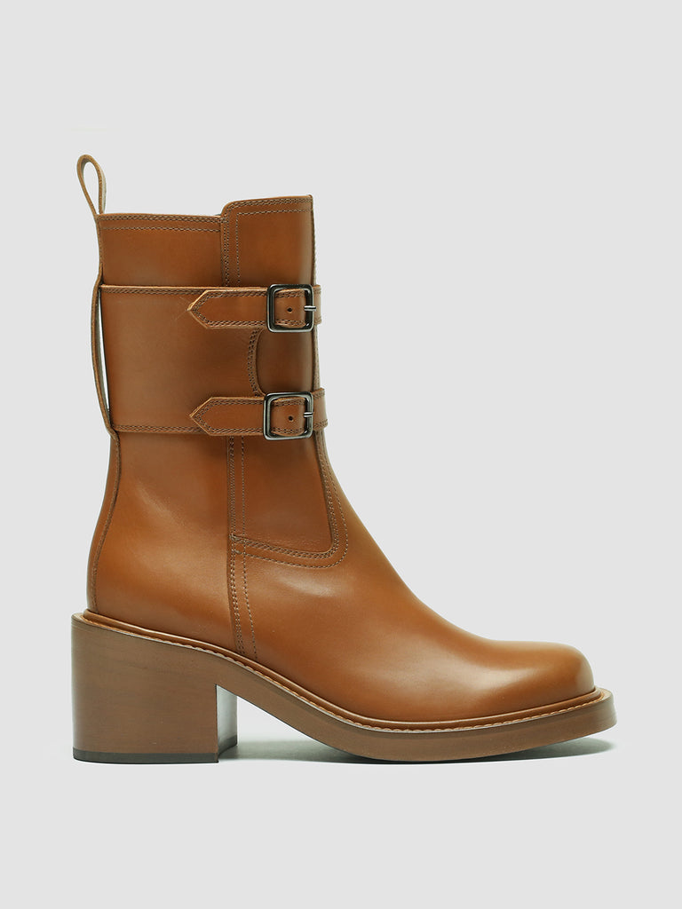 VENUS 006 - Brown Leather Zip Boots