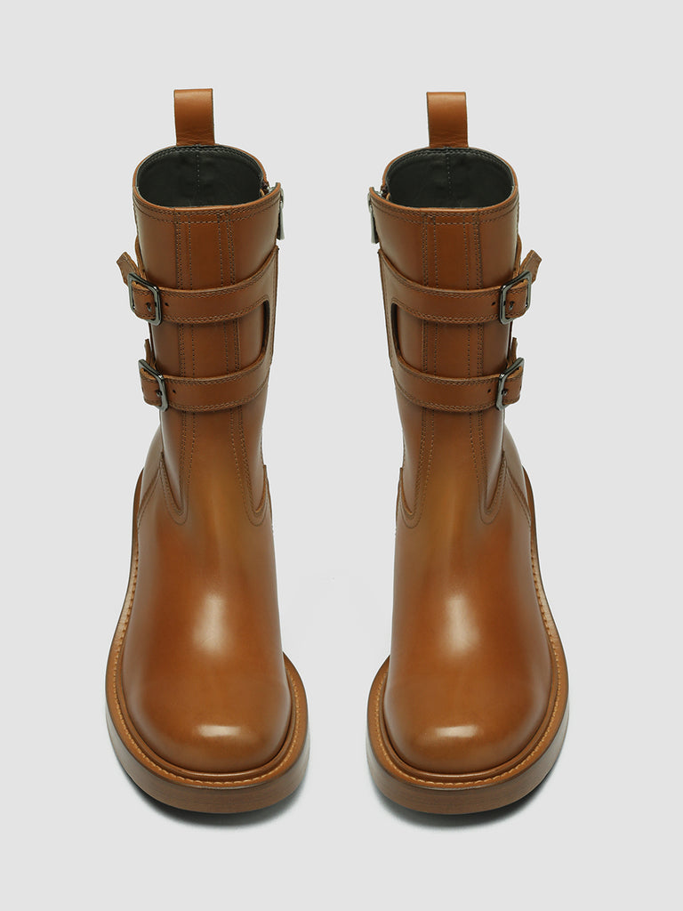 VENUS 006 - Brown Leather Zip Boots
