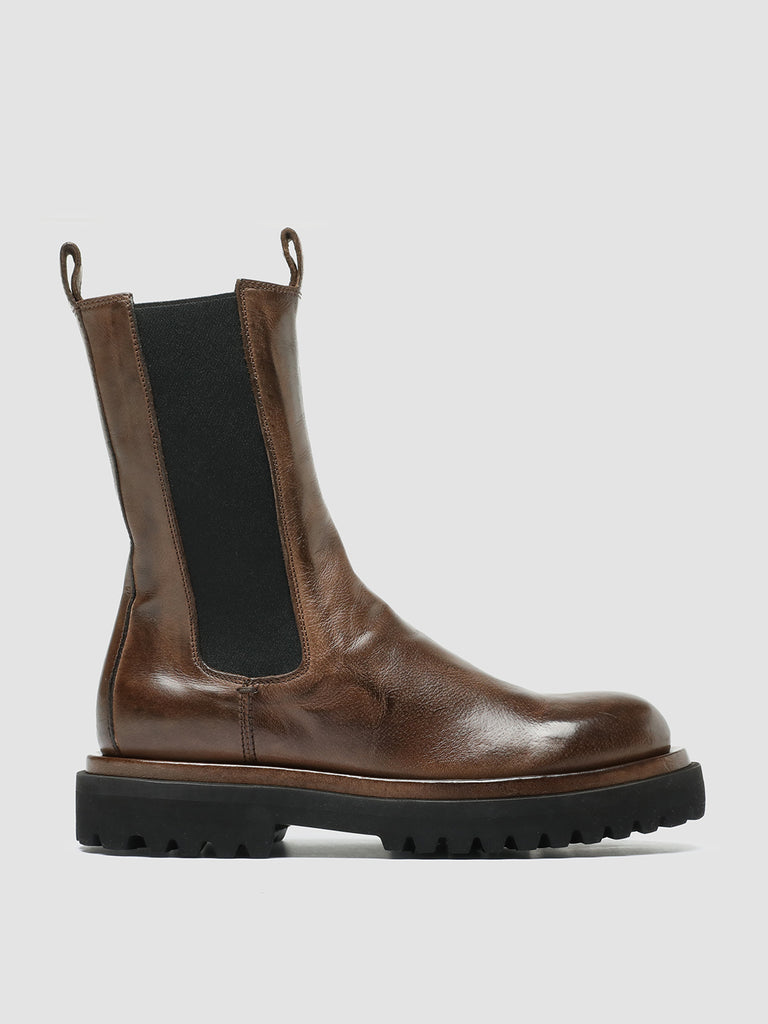 WISAL DD 107 - Brown Leather Chelsea Boots
