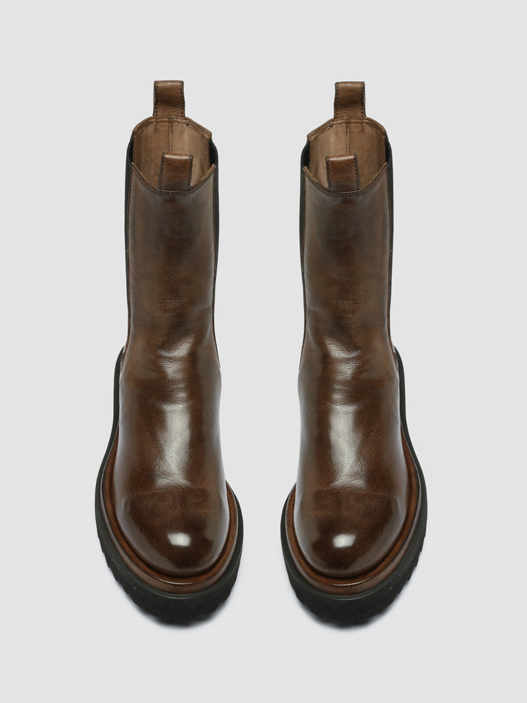 WISAL DD 107 - Brown Leather Chelsea Boots