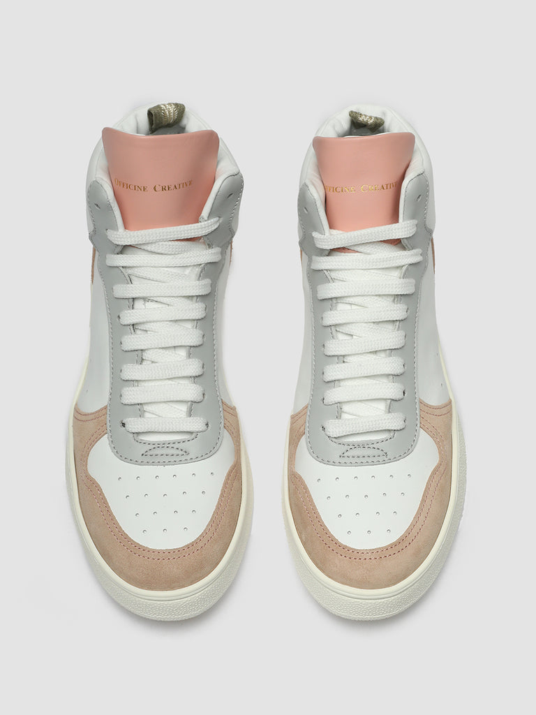 MOWER 113 - White Leather and Suede High Top Sneakers
