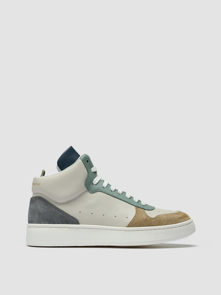 MOWER 113 - White Leather and Suede High Top Sneakers