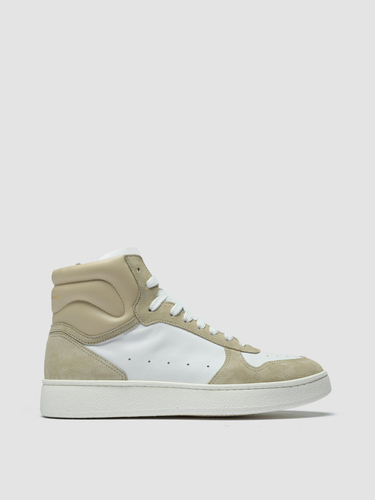 MOWER 117 - White Leather and Suede High Top Sneakers