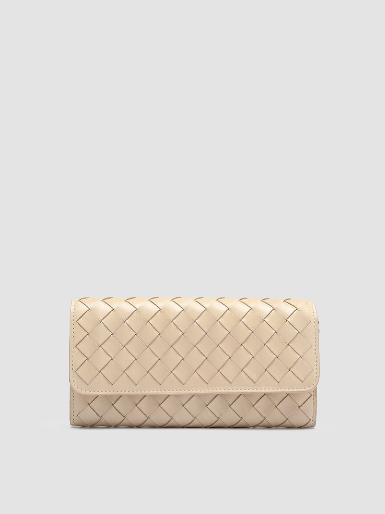 POCHE 109 - Ivory Woven Leather Wallet