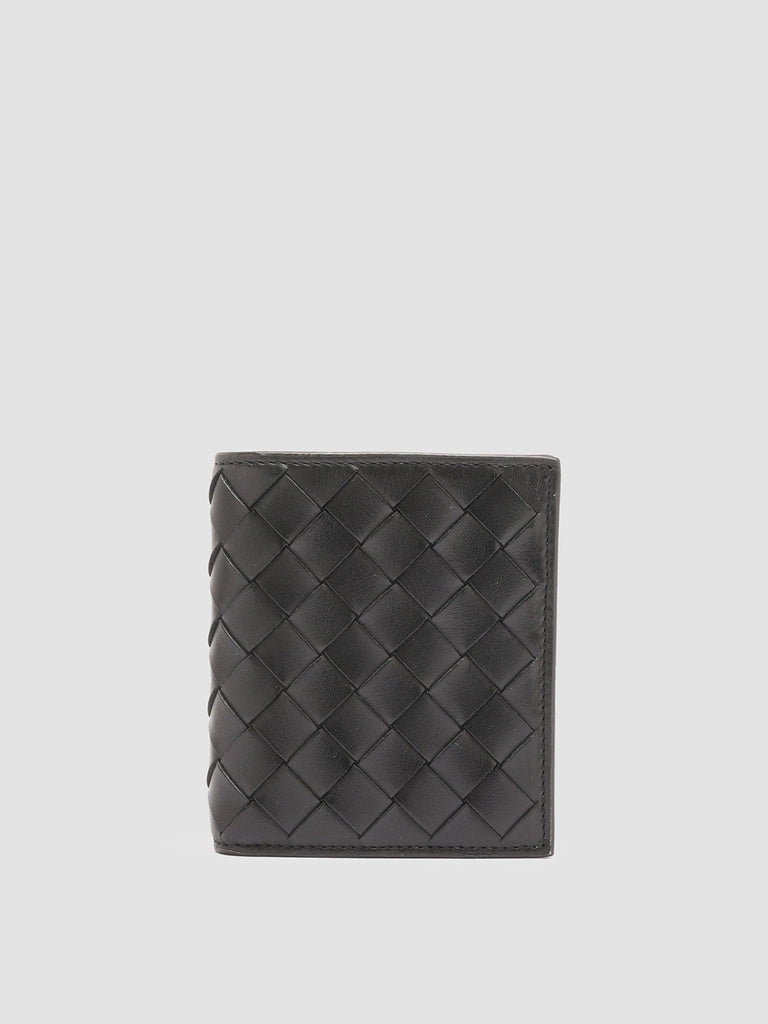 POCHE 111 - Black Woven Leather Bifold Wallet  Officine Creative - 1