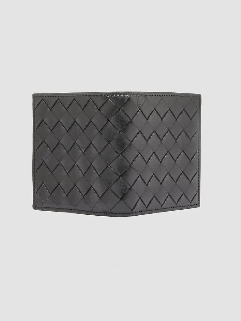 POCHE 111 - Black Woven Leather Bifold Wallet  Officine Creative - 3