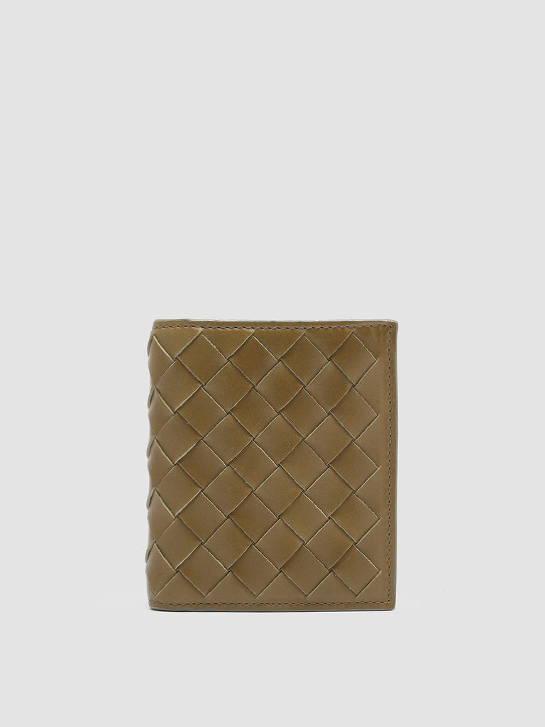 POCHE 111 - Green Woven Leather Bifold Wallet  Officine Creative - 1