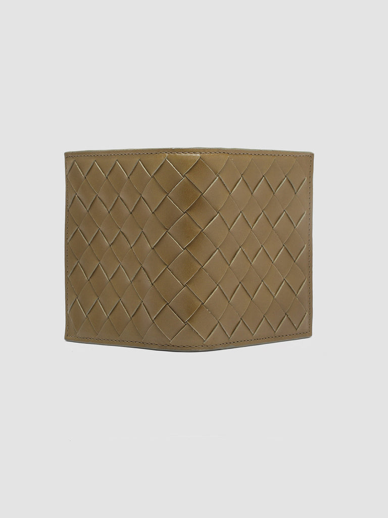POCHE 111 - Green Woven Leather Bifold Wallet