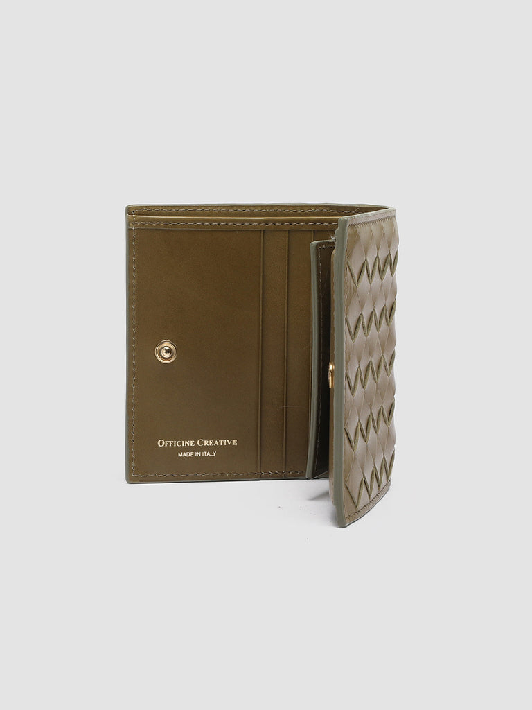 POCHE 111 - Green Woven Leather Bifold Wallet