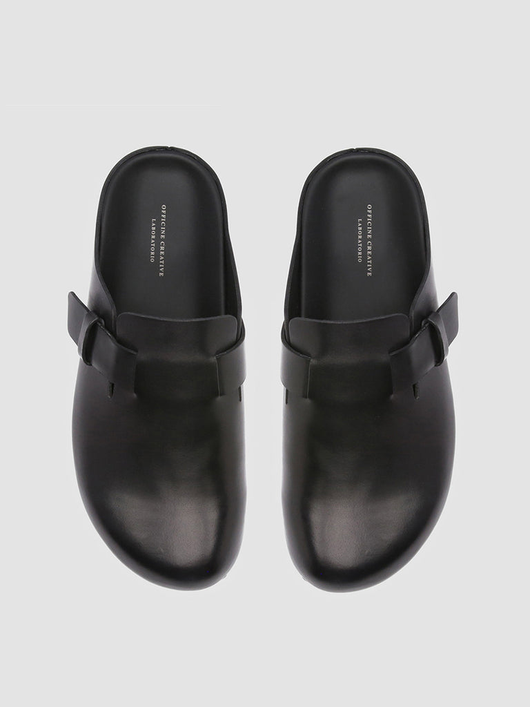 AGORÀ 004 - Black Leather slippers