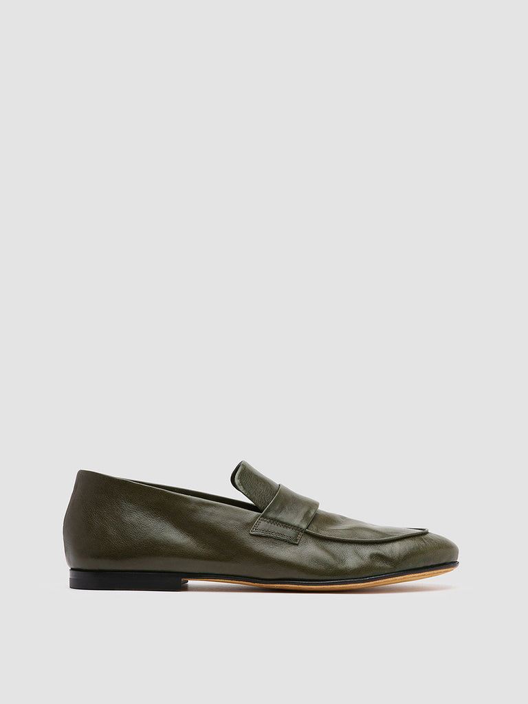 AIRTO 001 - Green Leather Penny Loafers