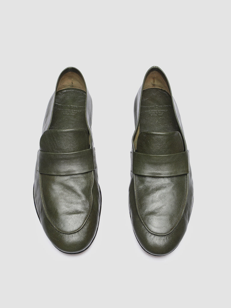 AIRTO 001 - Green Leather Penny Loafers