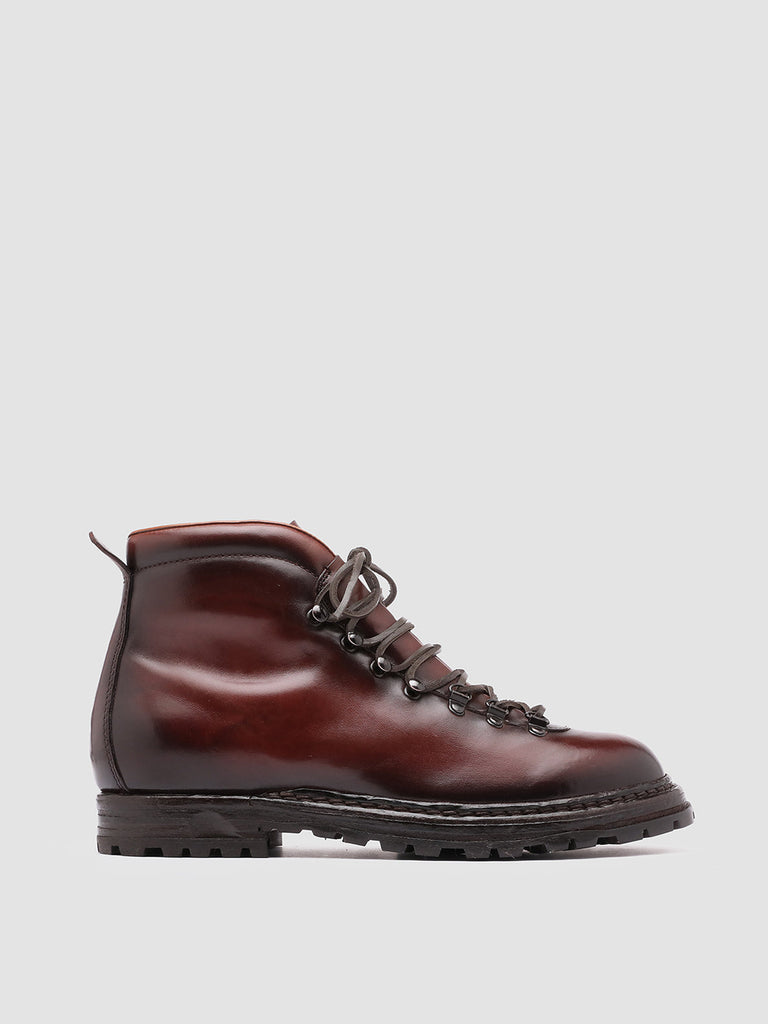 ARTIK 002 - Burgundy Leather And Shearling Ankle Boots