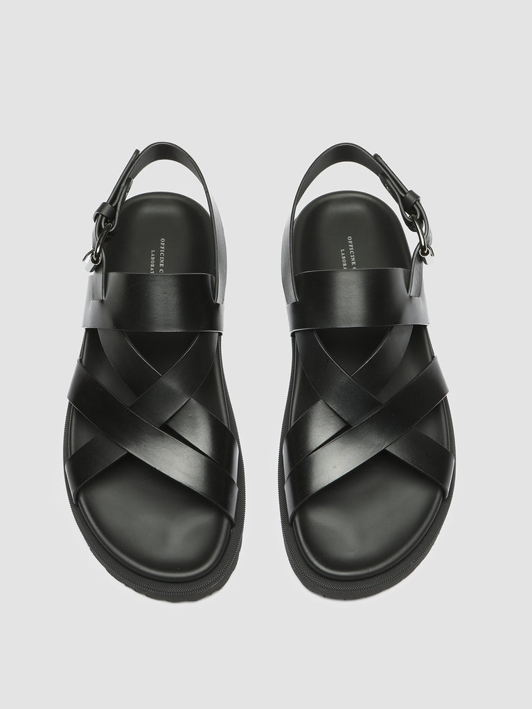 CHARRAT 002 - Black Leather Sandals  Men Officine Creative - 2