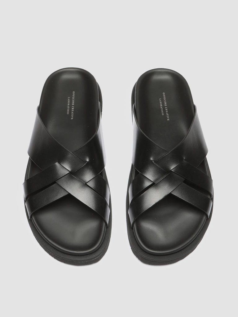 CHARRAT 003 - Black Leather Sandals  Men Officine Creative - 2