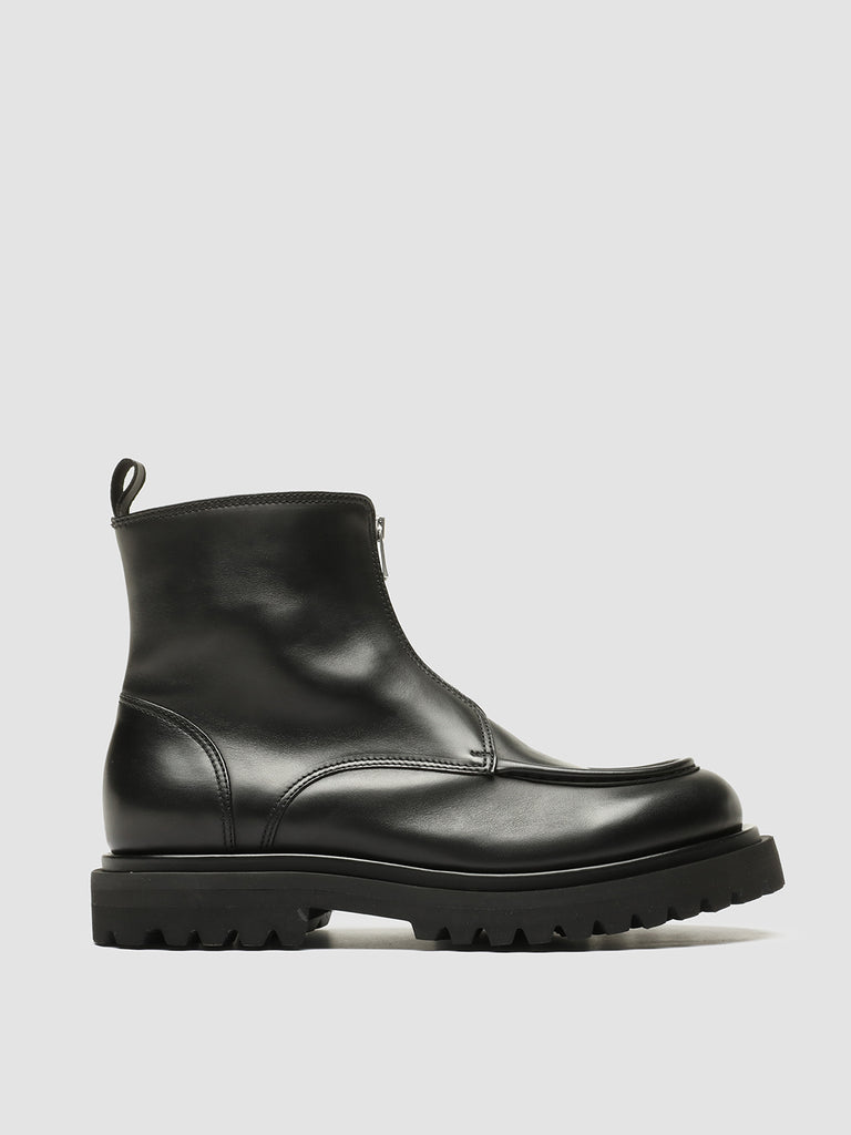 EVENTUAL 018 - Black Leather Zip Boots