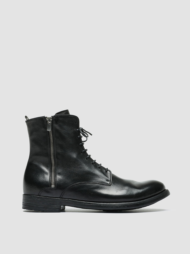 HIVE 053 - Black Leather Lace Up Boots