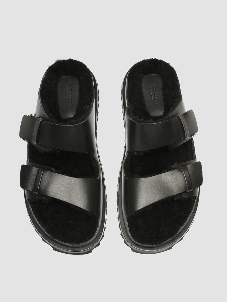INTROSPECTUS 003 - Black Leather Slide Sandals men Officine Creative - 2