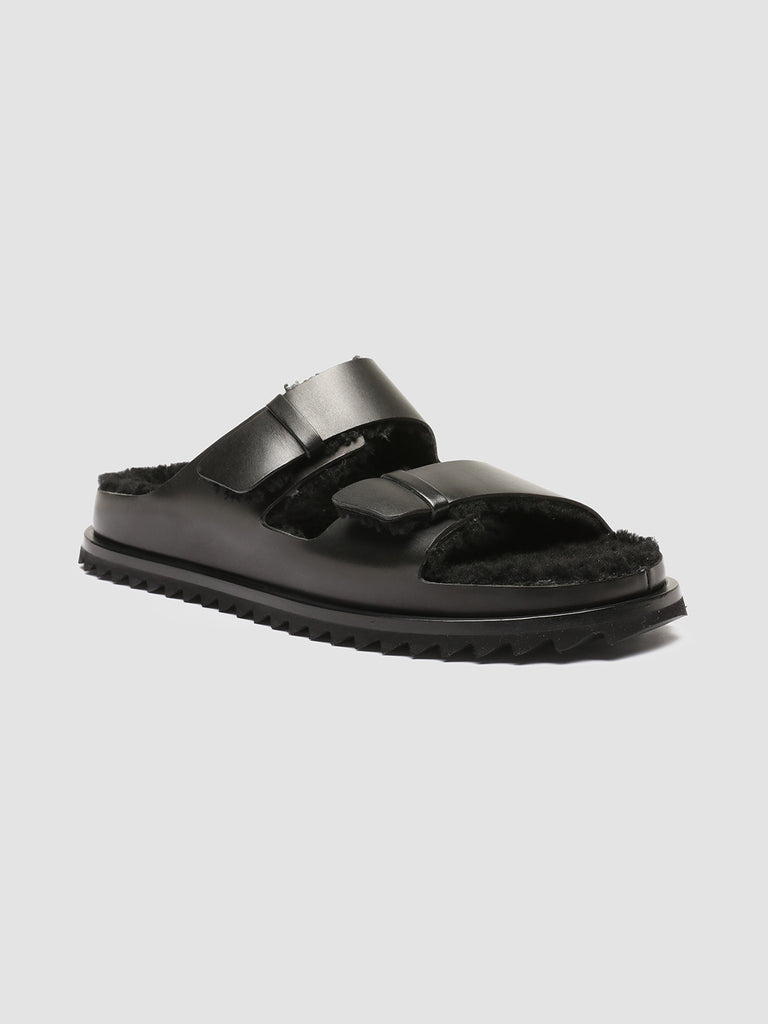 INTROSPECTUS 003 - Black Leather Slide Sandals men Officine Creative - 3