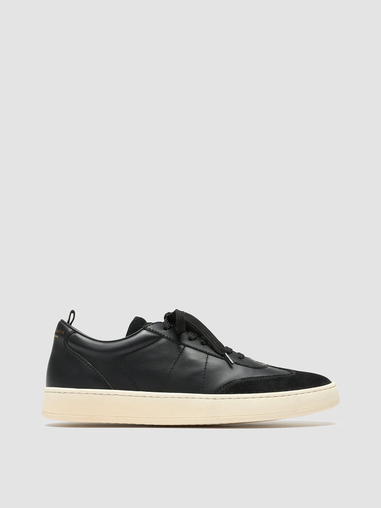 KOMBI 001 - Black Leather and Suede Low Top Sneakers