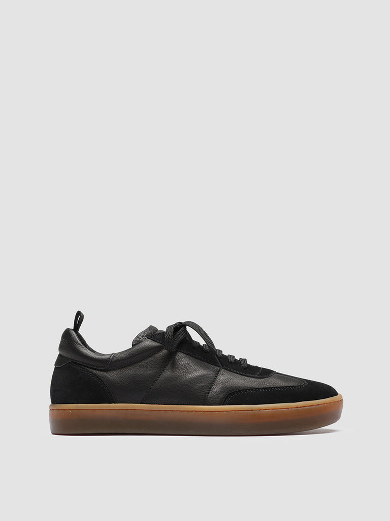 KOMBINED 001 - Black Leather Sneakers Latex Sole