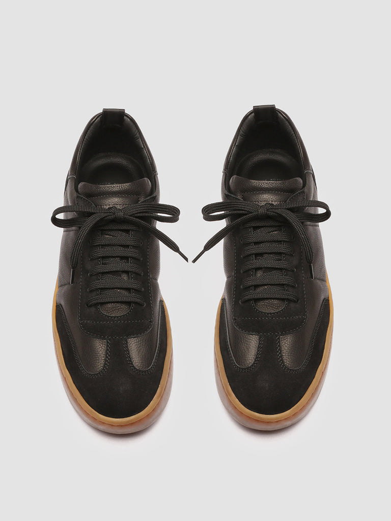 KOMBINED 001 - Black Leather Sneakers Latex Sole Men Officine Creative - 2