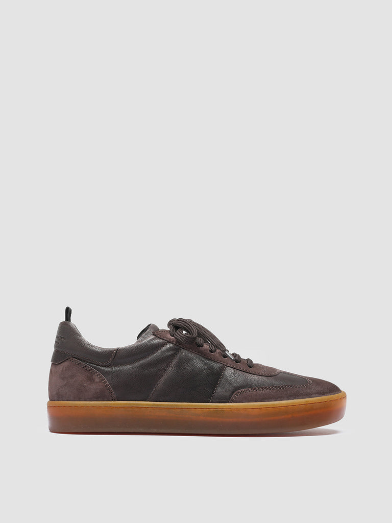 KOMBINED 001 - Brown Leather Sneakers Latex Sole
