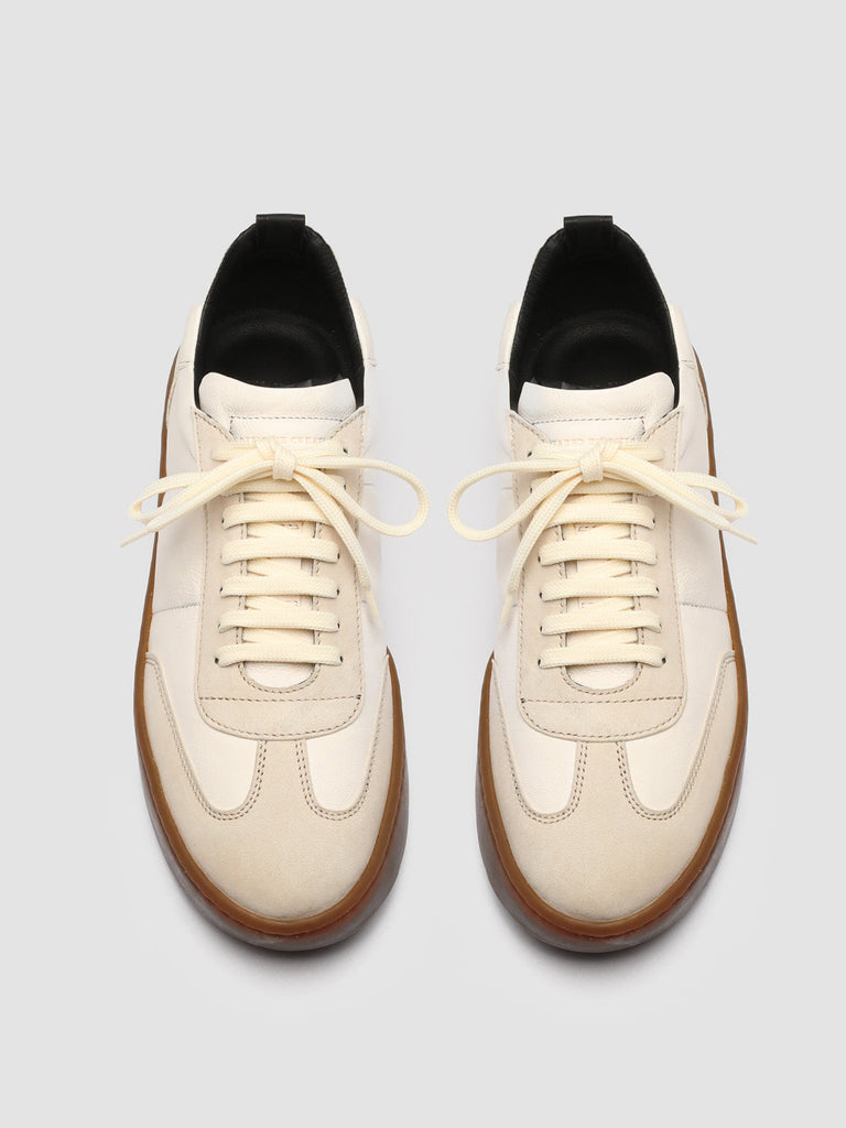 KOMBINED 001 - White Leather Sneakers Latex Sole