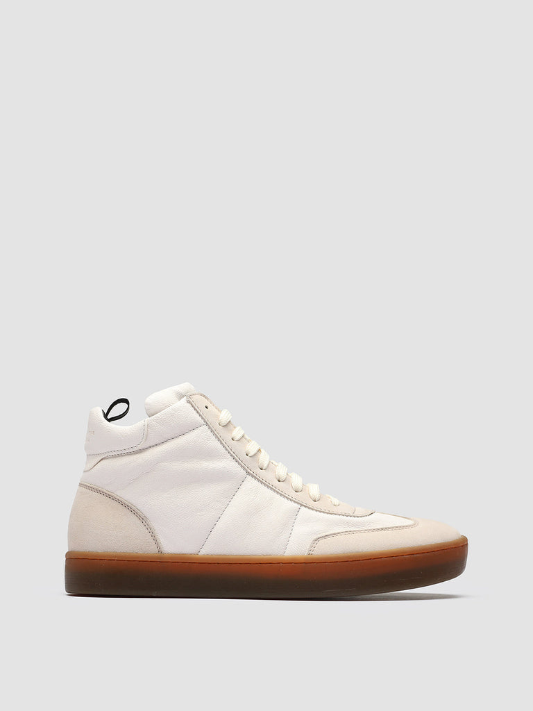 KOMBINED 002 - White Leather Sneakers Latex Sole