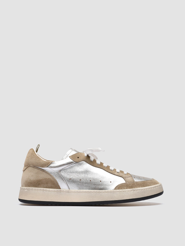 MAGIC 001 - White Leather and Suede Low Top Sneakers