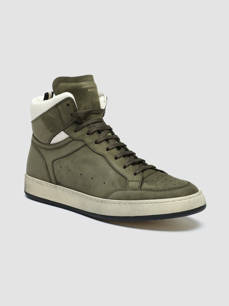 MAGIC 006 - Green Leather and Suede High Top Sneakers men Officine Creative - 3