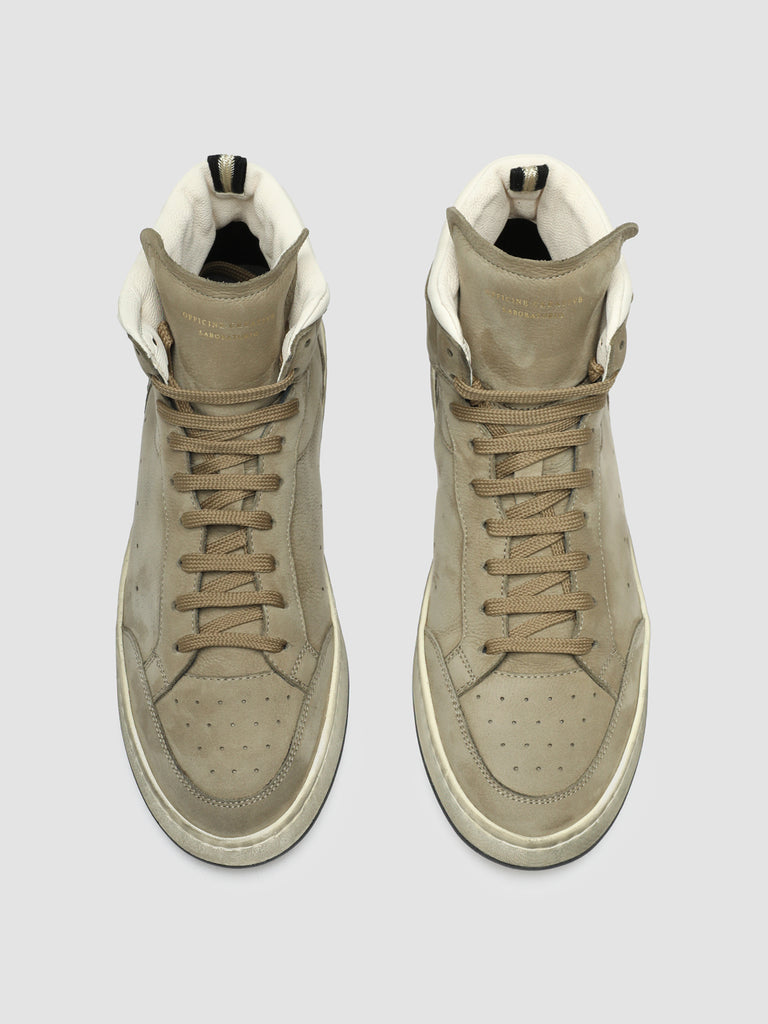 MAGIC 006 - Taupe Leather and Suede High Top Sneakers