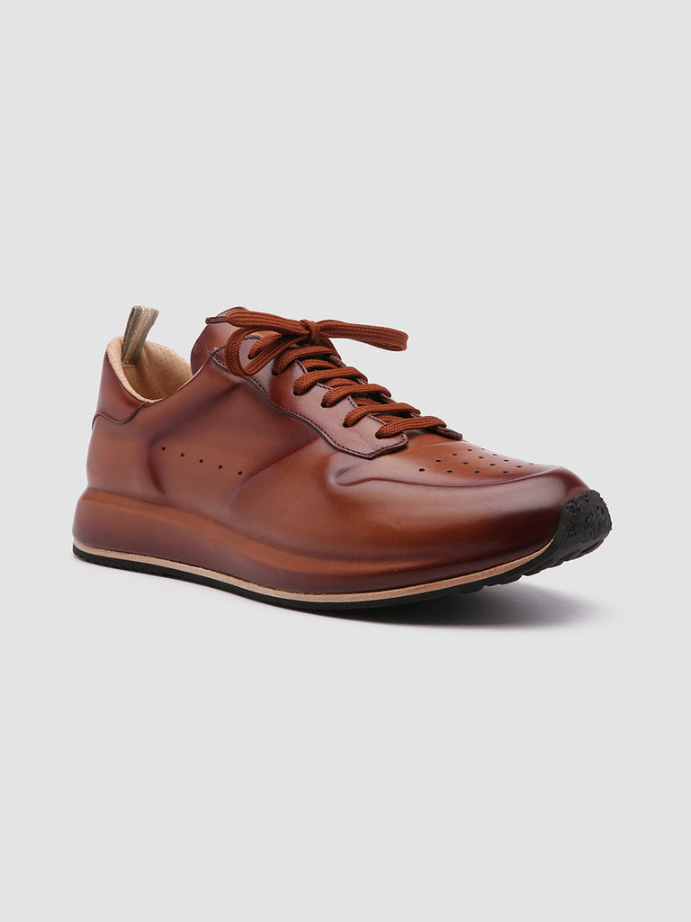 RACE LUX 002 - Brown Nappa Leather Sneakers