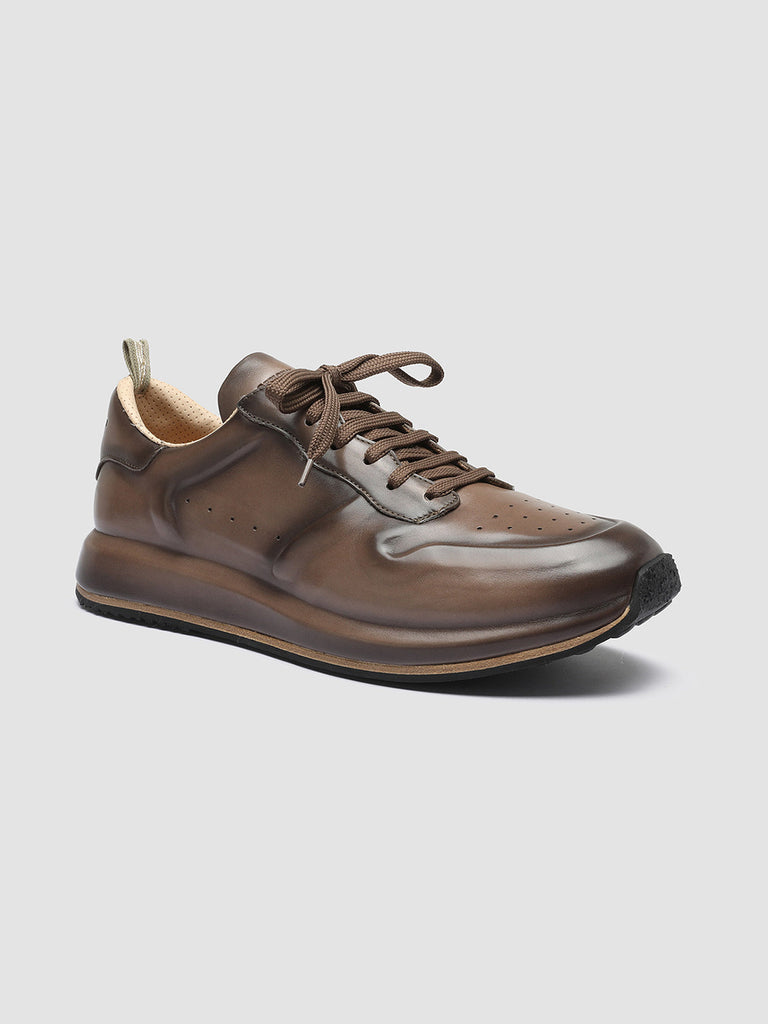 RACE LUX 002 - Taupe Nappa leather sneakers