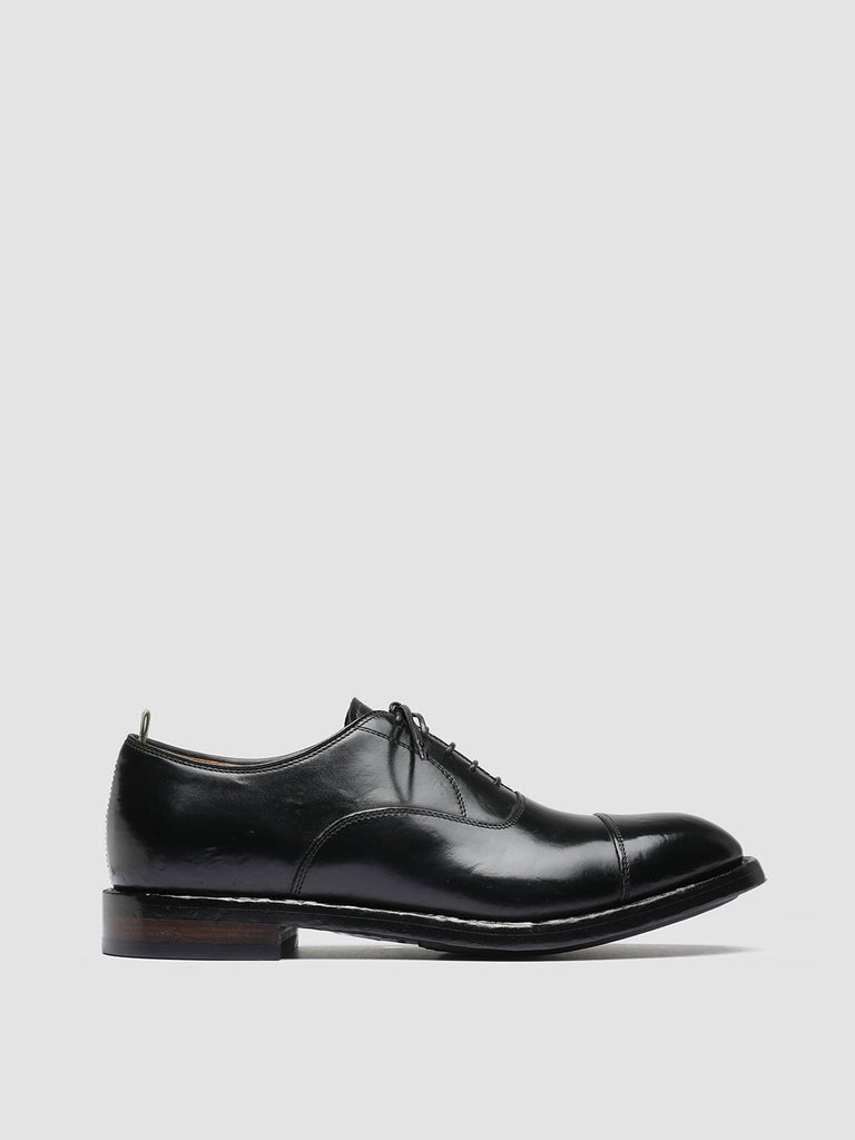 TEMPLE 001 - Black Leather Oxford Shoes