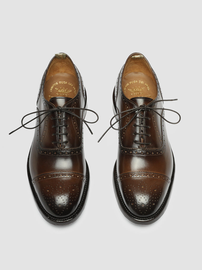 TEMPLE 021 - Brown Leather Oxford Shoes
