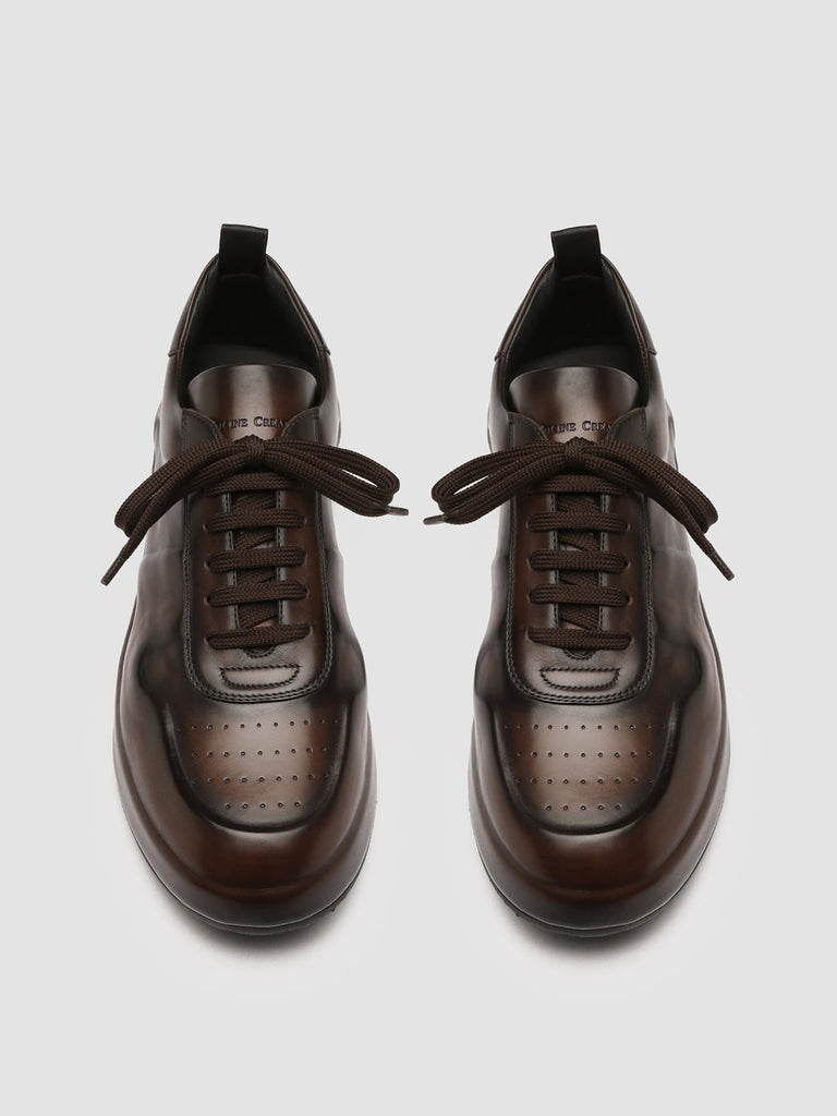 ACE LUX 100 - Brown Airbrushed Leather Sneakers