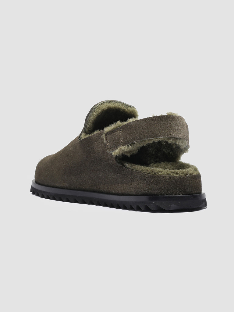 PELAGIE D’HIVER 004 - Green Suede and Shearling Slingback Pumps Women Officine Creative - 4