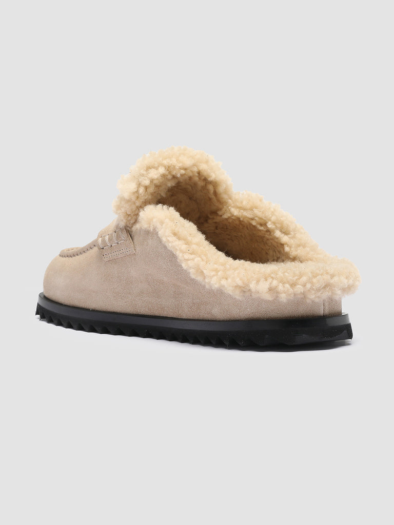 PELAGIE D’HIVER 007 - Ivory Suede and Shearling Mules Women Officine Creative - 4