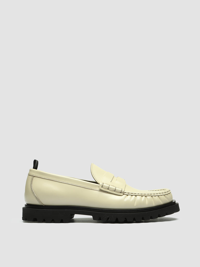 PENNY 002 - Ivory Leather Loafers