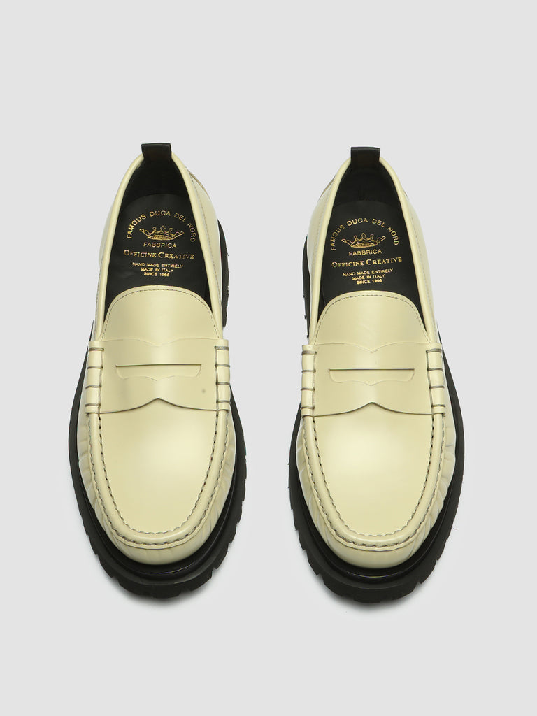 PENNY 002 - Ivory Leather Loafers