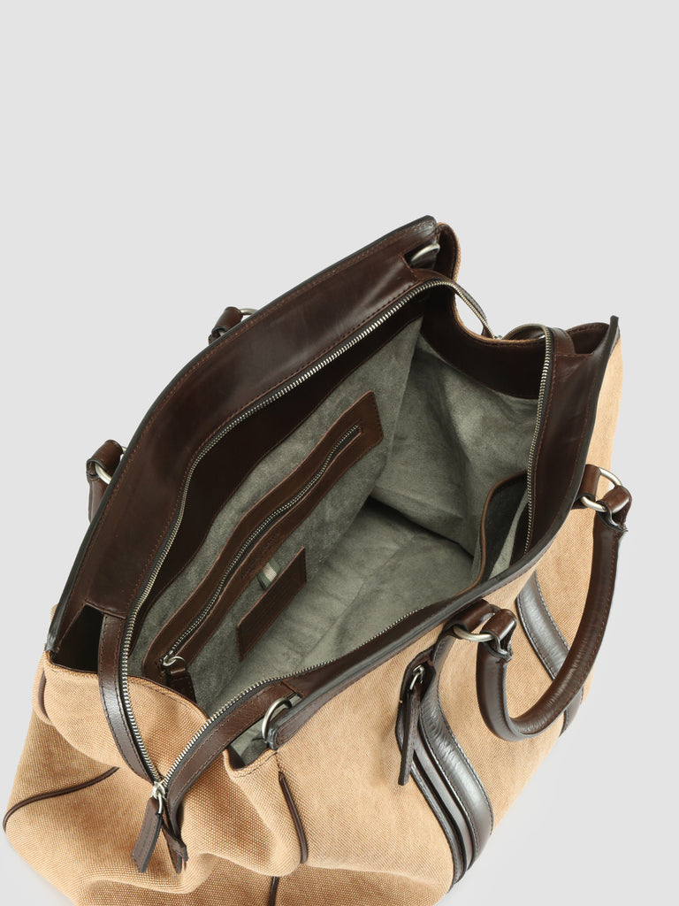 QUENTIN 009 - Brown Canvas and Leather Bag  Officine Creative - 8