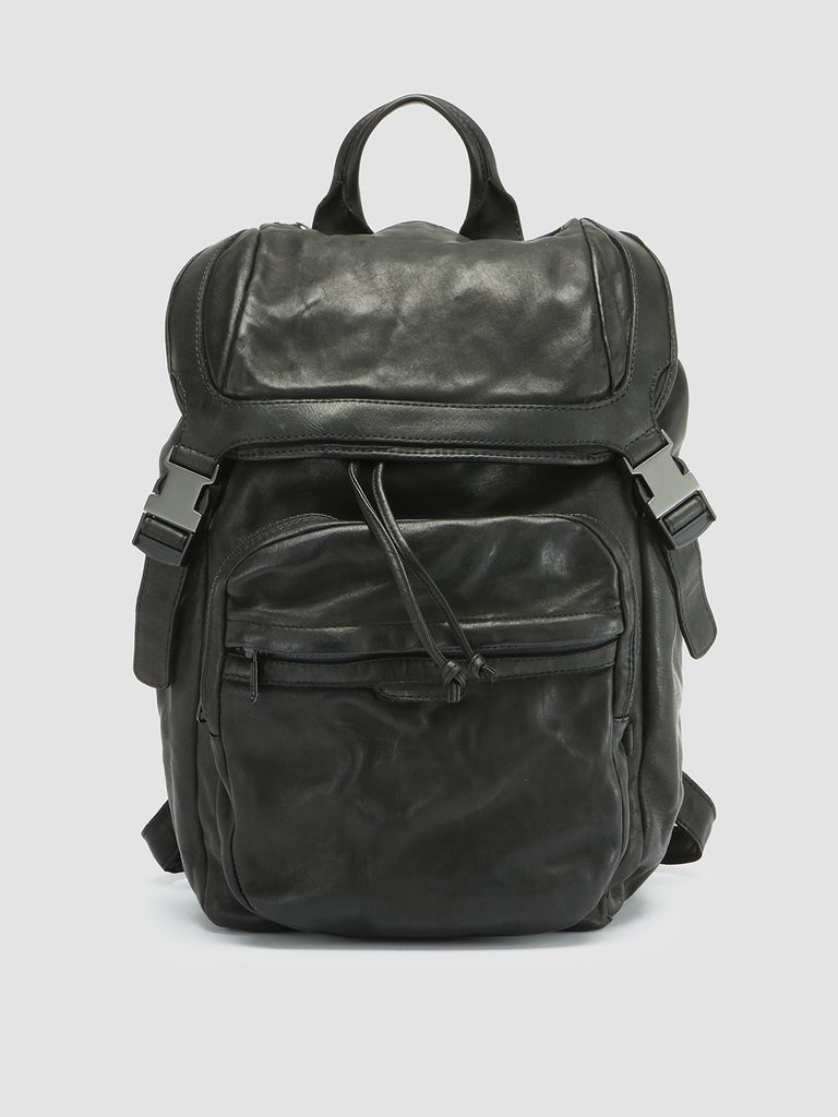 RECRUIT 001 - Black Leather Backpack