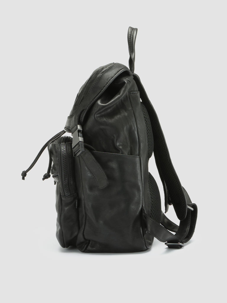 RECRUIT 001 - Black Leather Backpack