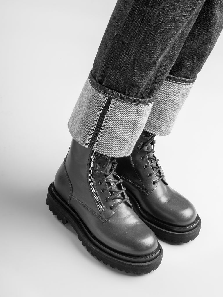 ULTIMATT 003 - Black Leather Ankle Boots Women Officine Creative - 6